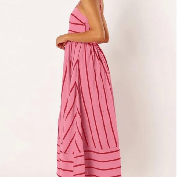 Pink and red striped summer dress - Picture 5 of 7